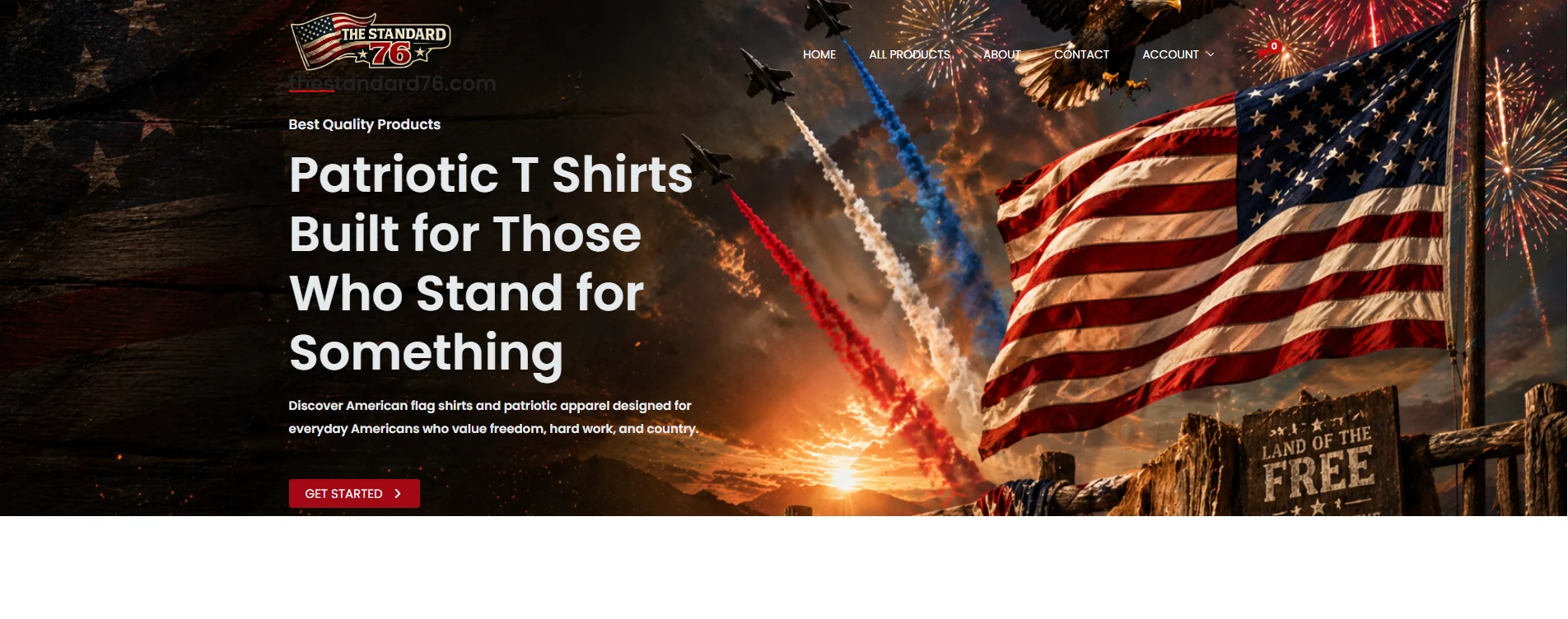 The Standard 76 e-commerce storefront homepage